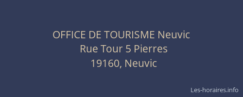 OFFICE DE TOURISME Neuvic