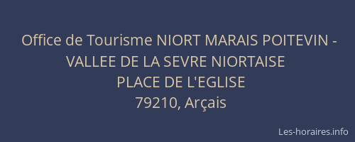 Office de Tourisme NIORT MARAIS POITEVIN - VALLEE DE LA SEVRE NIORTAISE