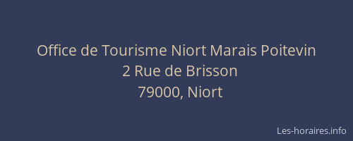 Office de Tourisme Niort Marais Poitevin