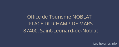 Office de Tourisme NOBLAT