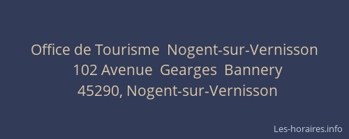 Office de Tourisme  Nogent-sur-Vernisson