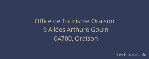 Office de Tourisme Oraison