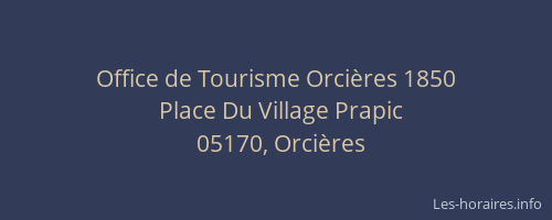 Office de Tourisme Orcières 1850
