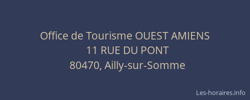 Office de Tourisme OUEST AMIENS