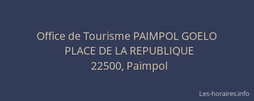Office de Tourisme PAIMPOL GOELO