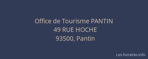 Office de Tourisme PANTIN