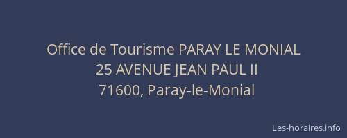 Office de Tourisme PARAY LE MONIAL