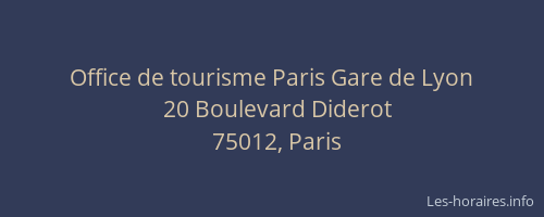 office de tourisme paris 20