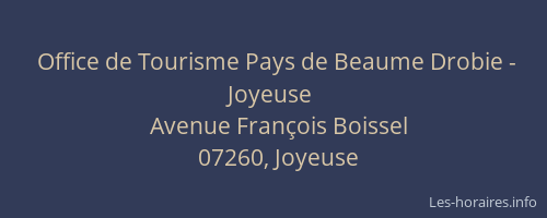 Office de Tourisme Pays de Beaume Drobie - Joyeuse