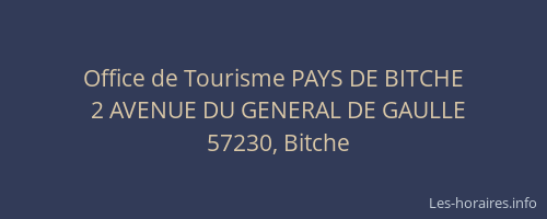 Office de Tourisme PAYS DE BITCHE