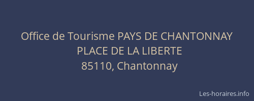 Office de Tourisme PAYS DE CHANTONNAY