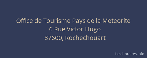 Office de Tourisme Pays de la Meteorite