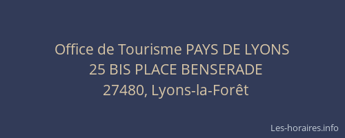 Office de Tourisme PAYS DE LYONS