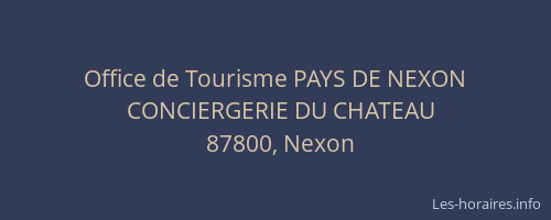 Office de Tourisme PAYS DE NEXON