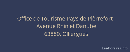 Office de Tourisme Pays de Pi&egrave;rrefort