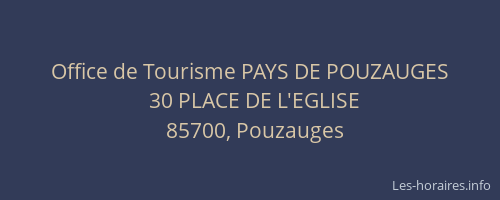 Office de Tourisme PAYS DE POUZAUGES