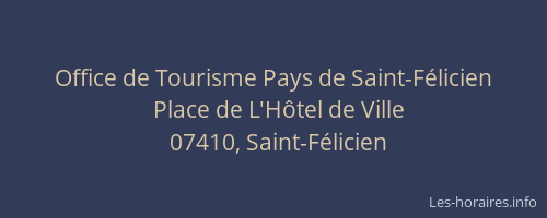 Office de Tourisme Pays de Saint-Félicien