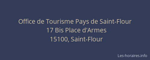 Office de Tourisme Pays de Saint-Flour