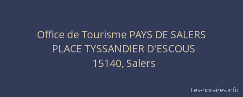 Office de Tourisme PAYS DE SALERS