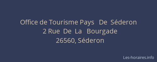 Office de Tourisme Pays   De  Séderon