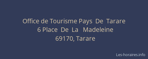 Office de Tourisme Pays  De  Tarare