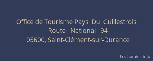 Office de Tourisme Pays  Du  Guillestrois