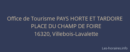 Office de Tourisme PAYS HORTE ET TARDOIRE