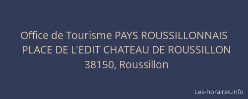 Office de Tourisme PAYS ROUSSILLONNAIS