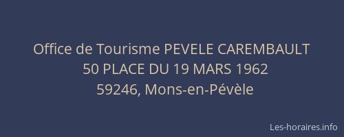 Office de Tourisme PEVELE CAREMBAULT
