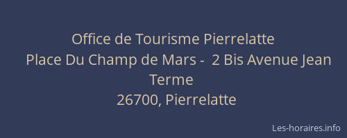 Office de Tourisme Pierrelatte