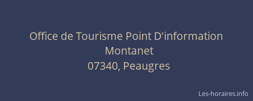 Office de Tourisme Point D'information