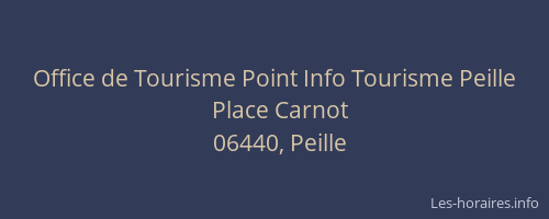 Office de Tourisme Point Info Tourisme Peille