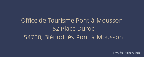 Office de Tourisme Pont-&agrave;-Mousson