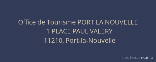 Office de Tourisme PORT LA NOUVELLE