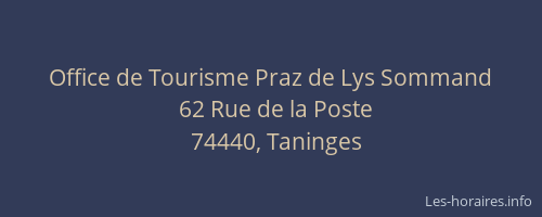 Office de Tourisme Praz de Lys Sommand
