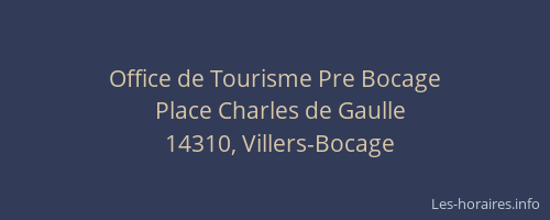 Office de Tourisme Pre Bocage