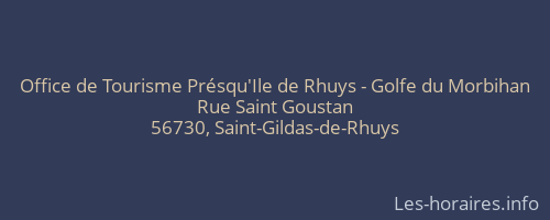 Office de Tourisme Présqu'Ile de Rhuys - Golfe du Morbihan