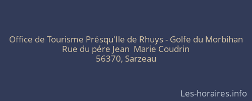 Office de Tourisme Présqu'Ile de Rhuys - Golfe du Morbihan