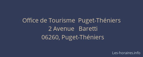 Office de Tourisme  Puget-Théniers