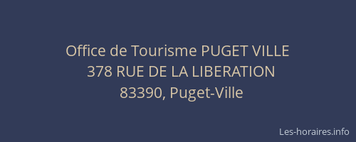 Office de Tourisme PUGET VILLE