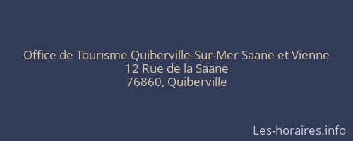 Office de Tourisme Quiberville-Sur-Mer Saane et Vienne