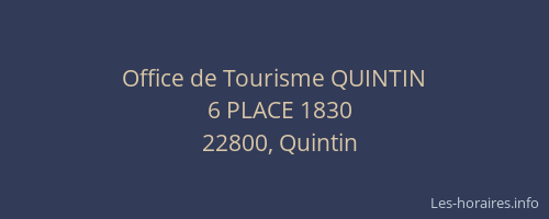 Office de Tourisme QUINTIN