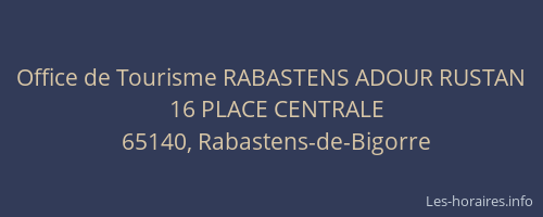 Office de Tourisme RABASTENS ADOUR RUSTAN