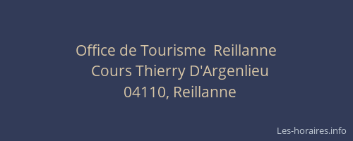 Office de Tourisme  Reillanne