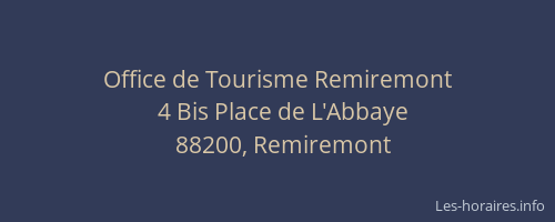 Office de Tourisme Remiremont
