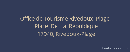 Office de Tourisme Rivedoux  Plage