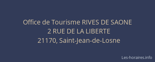 Office de Tourisme RIVES DE SAONE