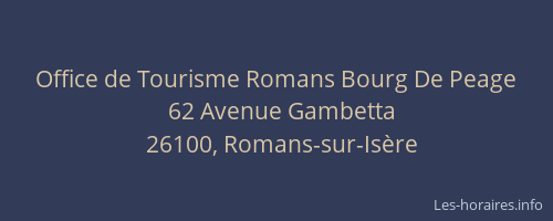 Office de Tourisme Romans Bourg De Peage