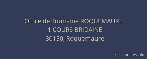 Office de Tourisme ROQUEMAURE