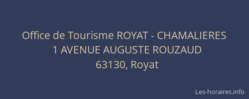Office de Tourisme ROYAT - CHAMALIERES